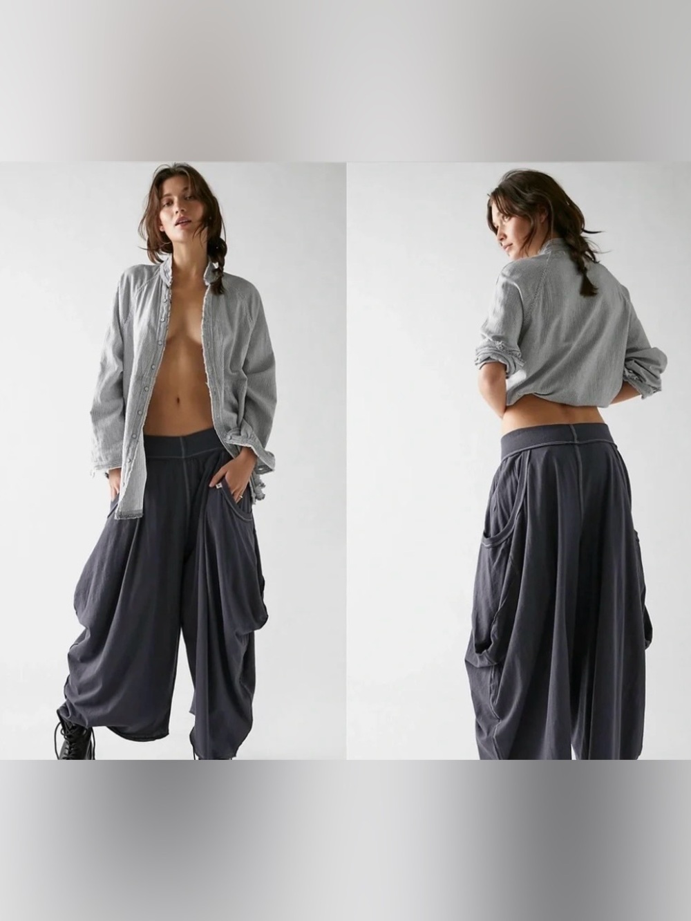 Free People Intimately Summer Slumbers Wide Leg Pant Asphalt